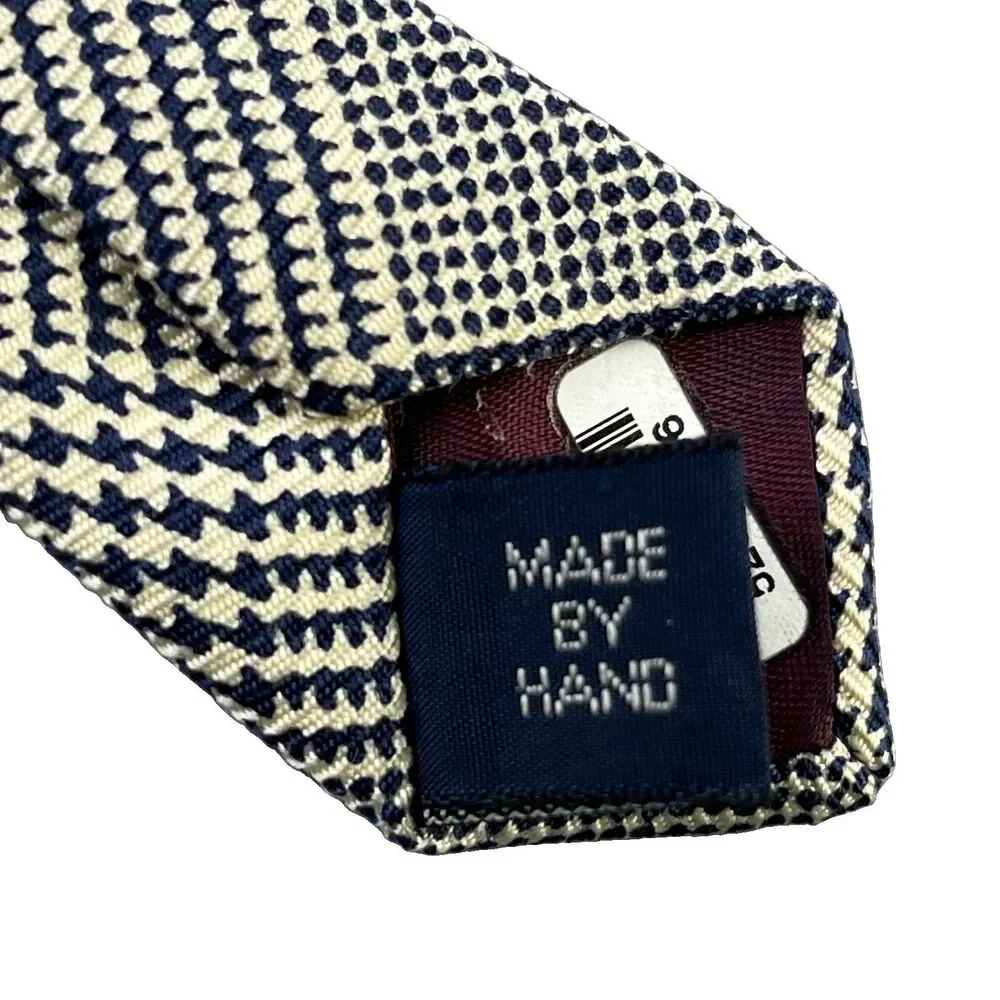 Vintage Polo Sport Ralph Lauren 100% Silk Necktie Tie Golf Golfer Houndstooth